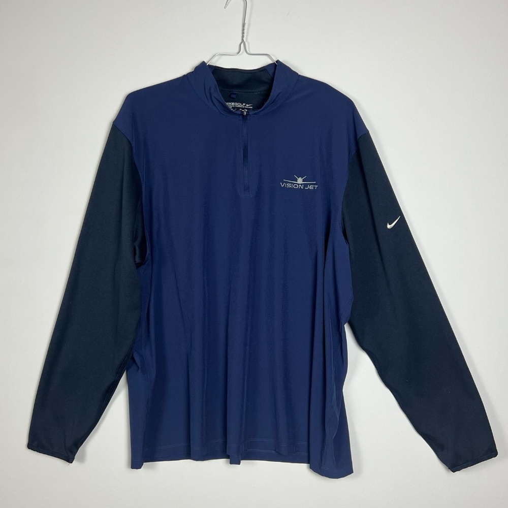 Men's Nike Golf Dri-Fit Quarter Zip Pullover Dark Blue - VisionJet - Size XXL